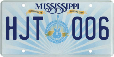 MS license plate HJT006