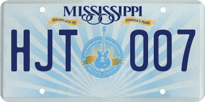 MS license plate HJT007