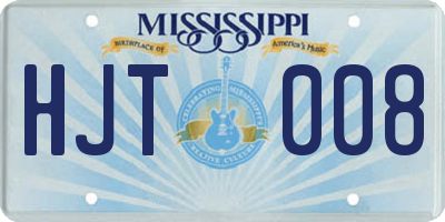 MS license plate HJT008