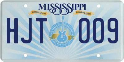 MS license plate HJT009