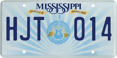 MS license plate HJT014