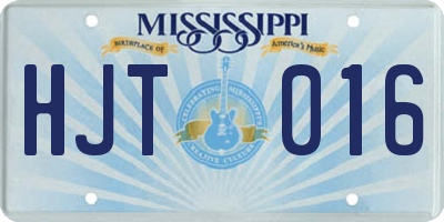 MS license plate HJT016