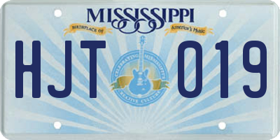 MS license plate HJT019