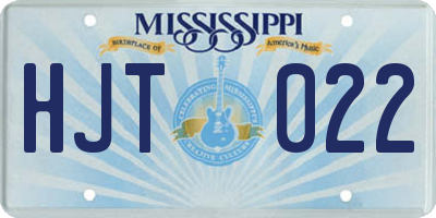 MS license plate HJT022