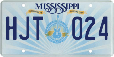 MS license plate HJT024