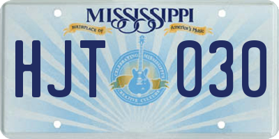 MS license plate HJT030