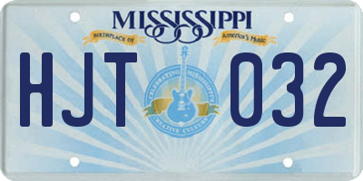 MS license plate HJT032