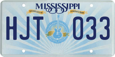 MS license plate HJT033