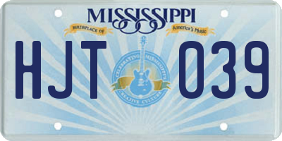 MS license plate HJT039