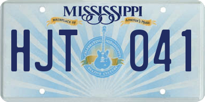 MS license plate HJT041