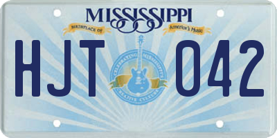 MS license plate HJT042