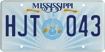 MS license plate HJT043