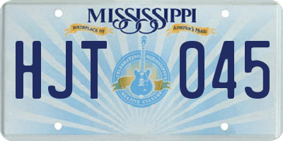 MS license plate HJT045