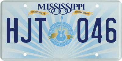MS license plate HJT046