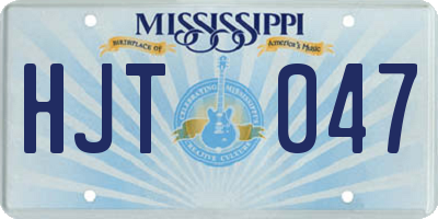 MS license plate HJT047