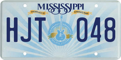 MS license plate HJT048