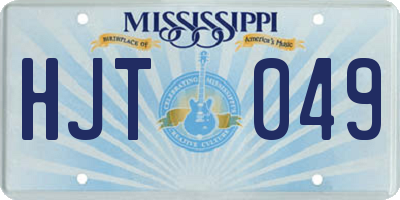 MS license plate HJT049