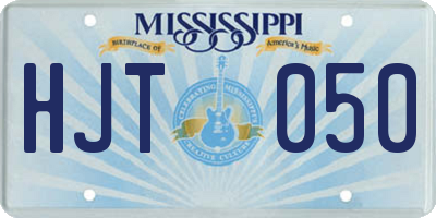 MS license plate HJT050