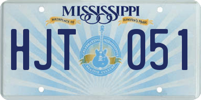 MS license plate HJT051