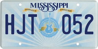 MS license plate HJT052