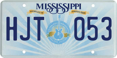 MS license plate HJT053