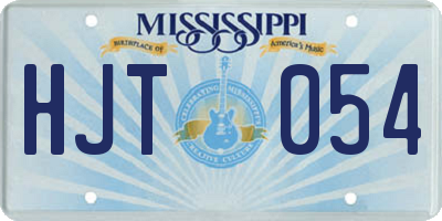 MS license plate HJT054