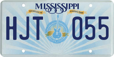 MS license plate HJT055