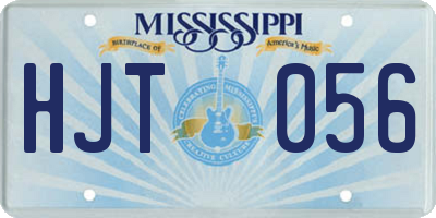 MS license plate HJT056
