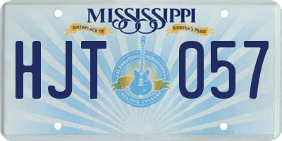 MS license plate HJT057