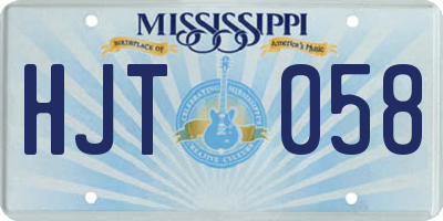 MS license plate HJT058