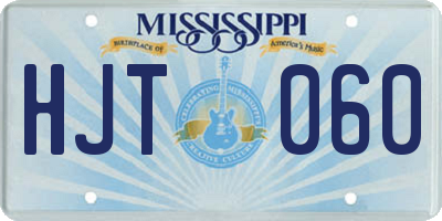 MS license plate HJT060