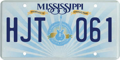MS license plate HJT061