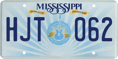 MS license plate HJT062