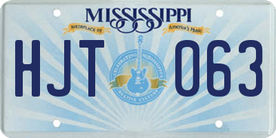 MS license plate HJT063
