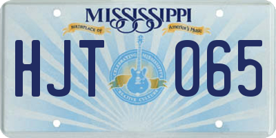 MS license plate HJT065