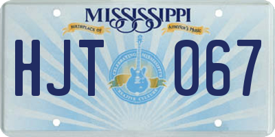 MS license plate HJT067