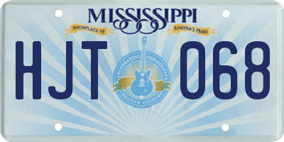 MS license plate HJT068