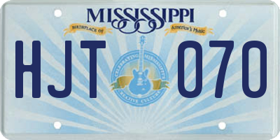 MS license plate HJT070