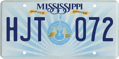 MS license plate HJT072