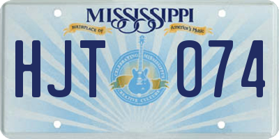 MS license plate HJT074