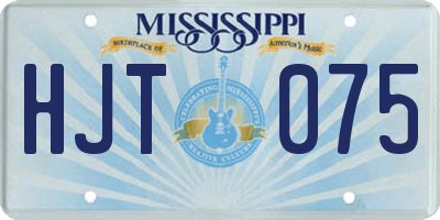 MS license plate HJT075