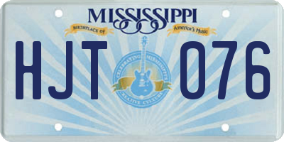 MS license plate HJT076