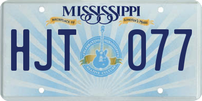 MS license plate HJT077