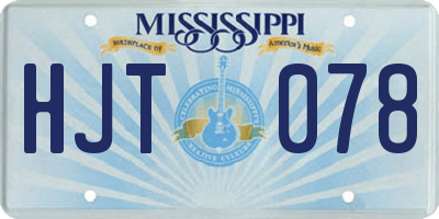 MS license plate HJT078