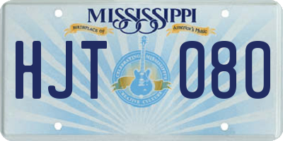 MS license plate HJT080