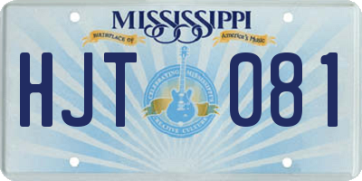 MS license plate HJT081