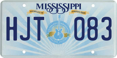 MS license plate HJT083