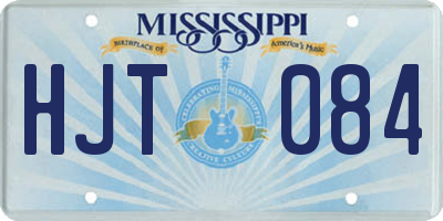 MS license plate HJT084