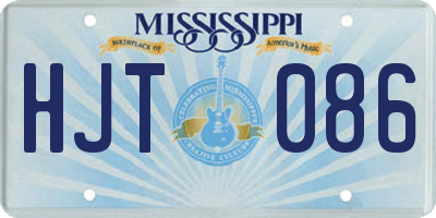 MS license plate HJT086