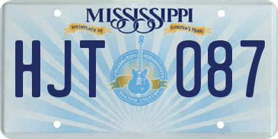 MS license plate HJT087